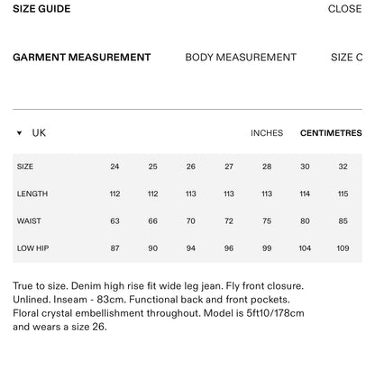 SP Embellished High Waist Wide Leg Jeans in Light Blue Wash | Dark Blue Wash