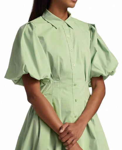 SALE! Sim Cleo Balloon Cotton-Blend Mini Dress