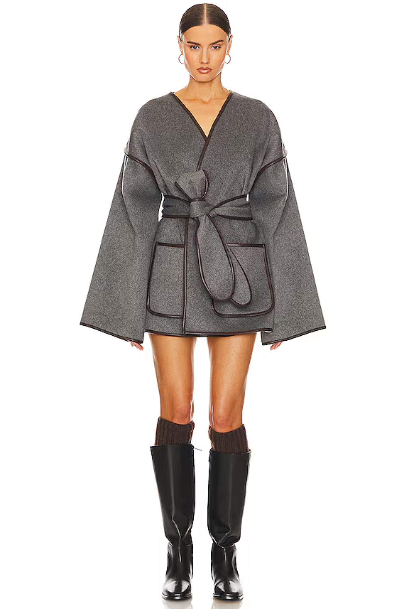 HS Wool-Blend Blanket Short Coat