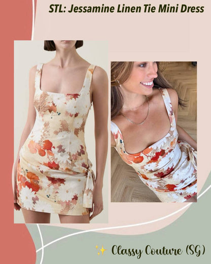 SALE! STL Jessamine Linen Tie Mini Dress in Posy Floral