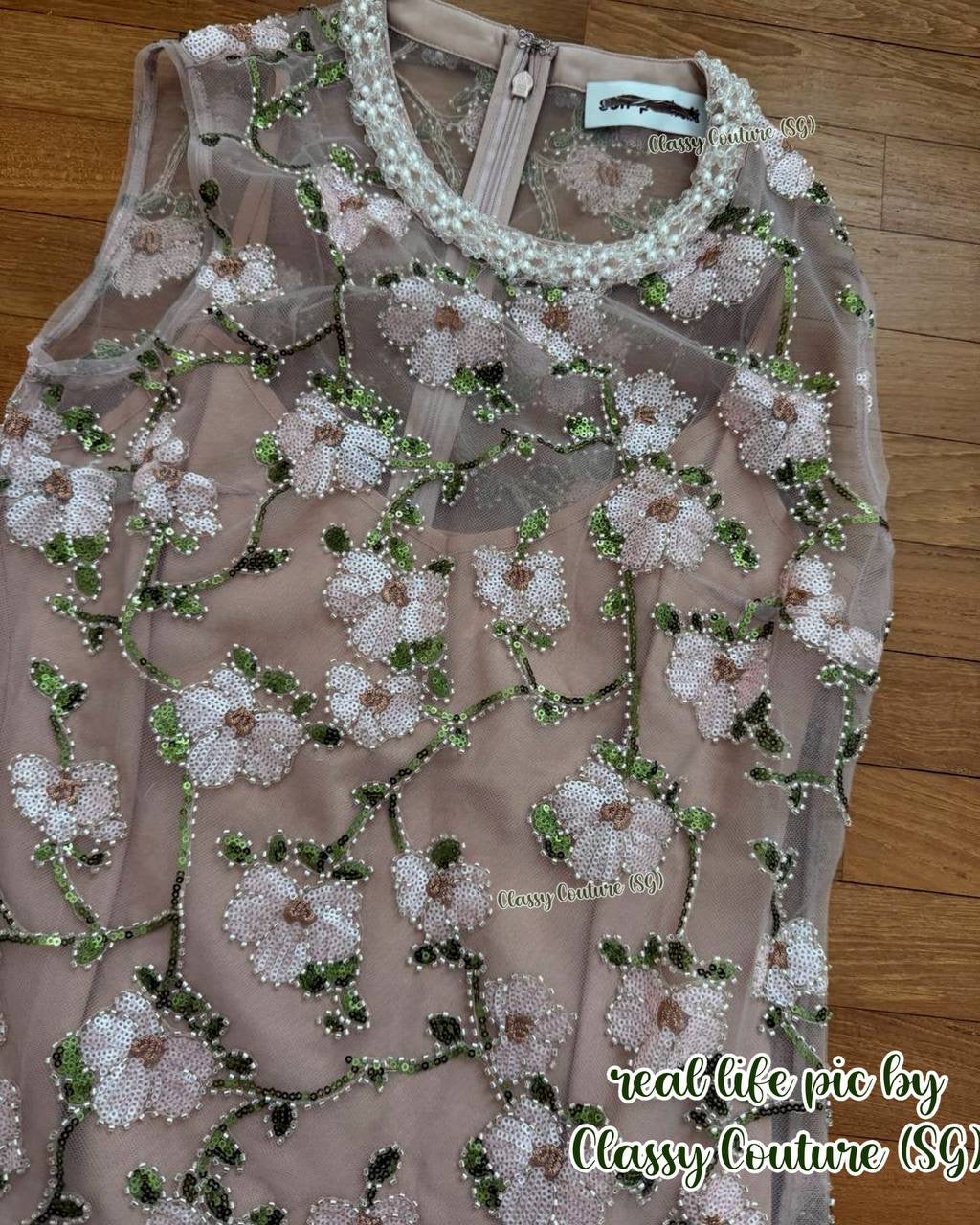 SP Pink Floral Sequin Embellished Mini Dress