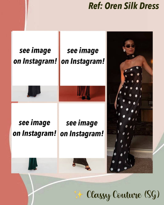 Ref Oren Strapless Silk Maxi Dress with Scarf