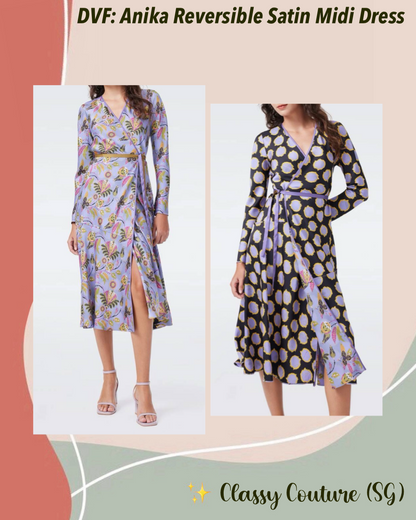 DVF Anika Reversible Satin Midi Dress