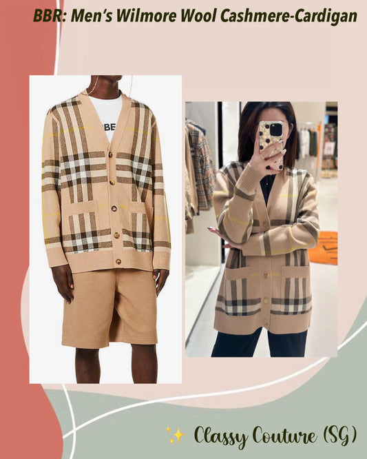 BBR Men’s / Unisex Wilmore Checked Wool Cashmere Cardigan