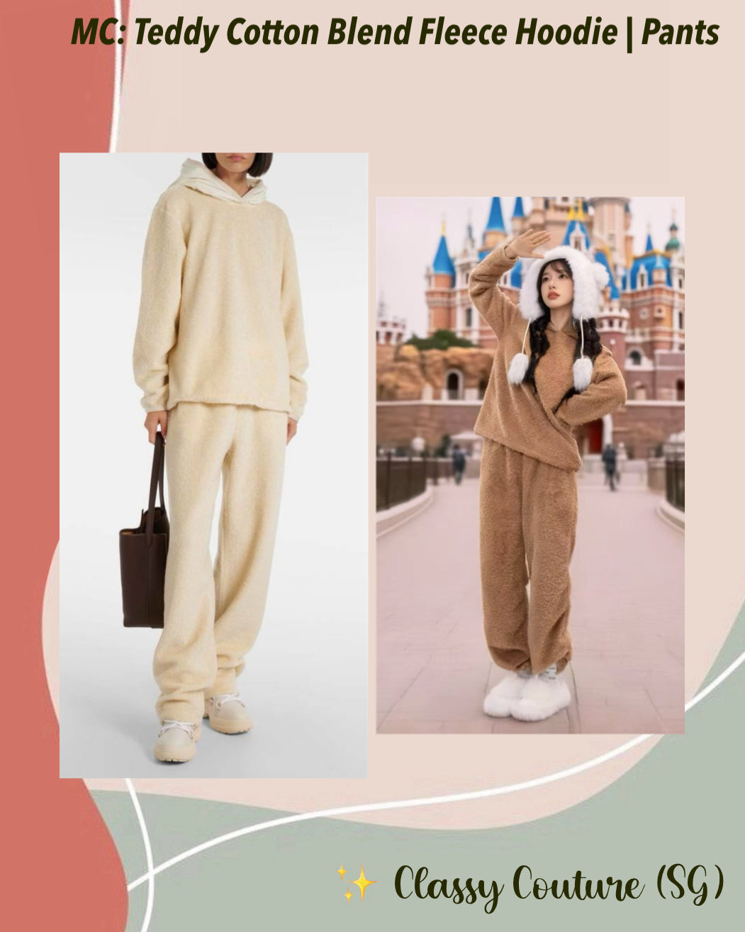 MC Teddy Cotton Blend Fleece Hoodie | Pants | Set