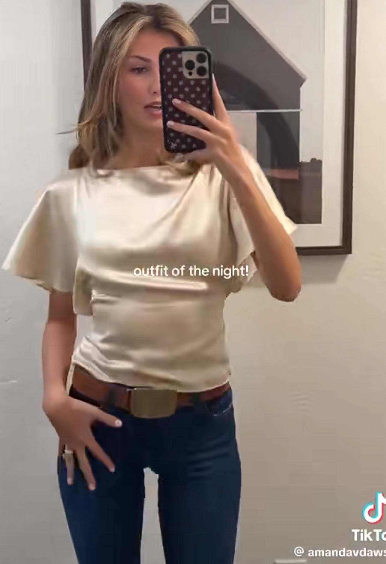 Ref Avery Flutter Sleeve Silk Top