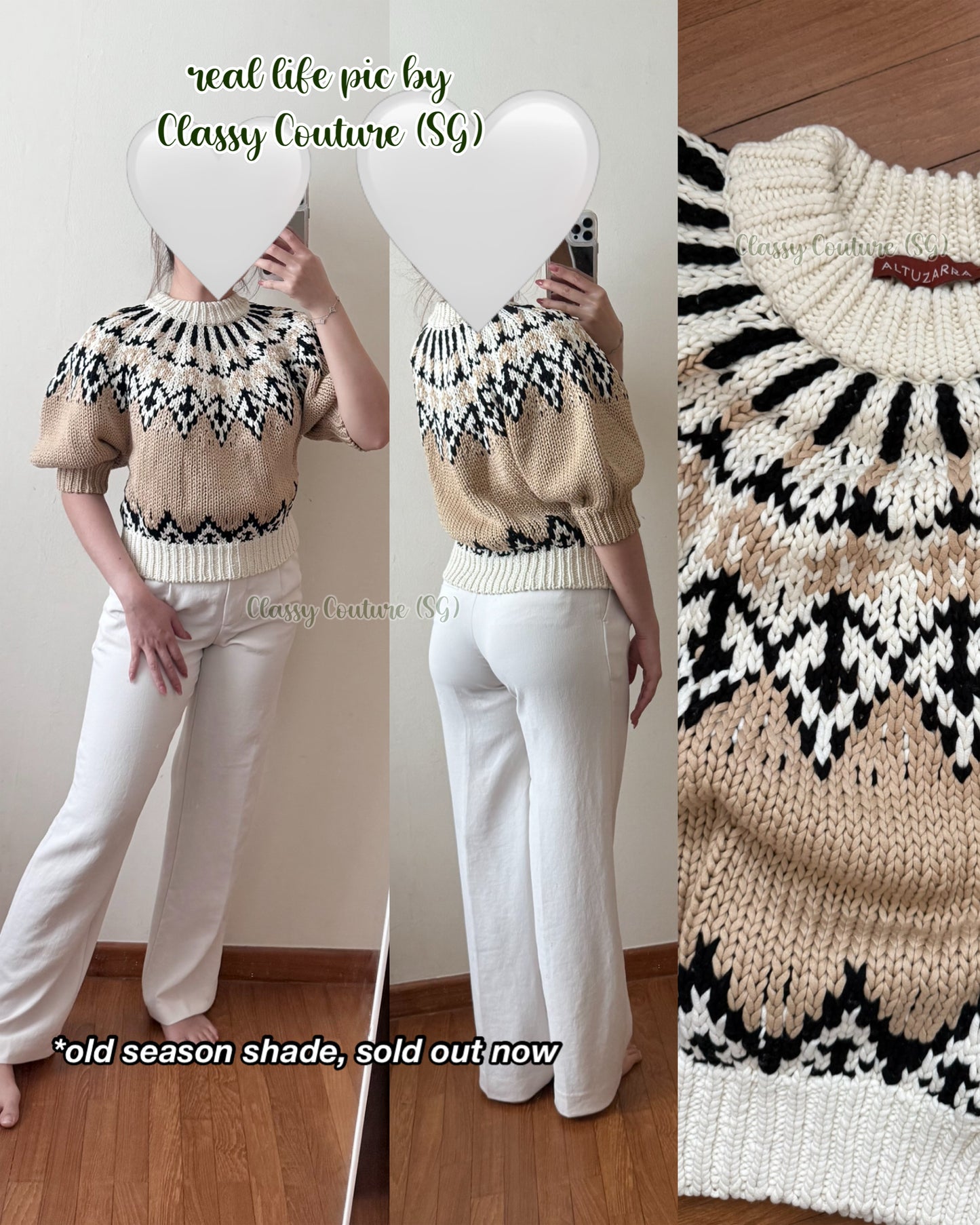 ATZ Marty Knit Fairisle Cotton Sweater Top