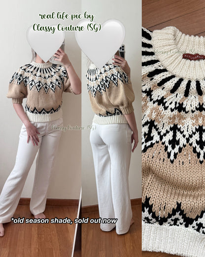 ATZ Marty Knit Fairisle Cotton Sweater Top