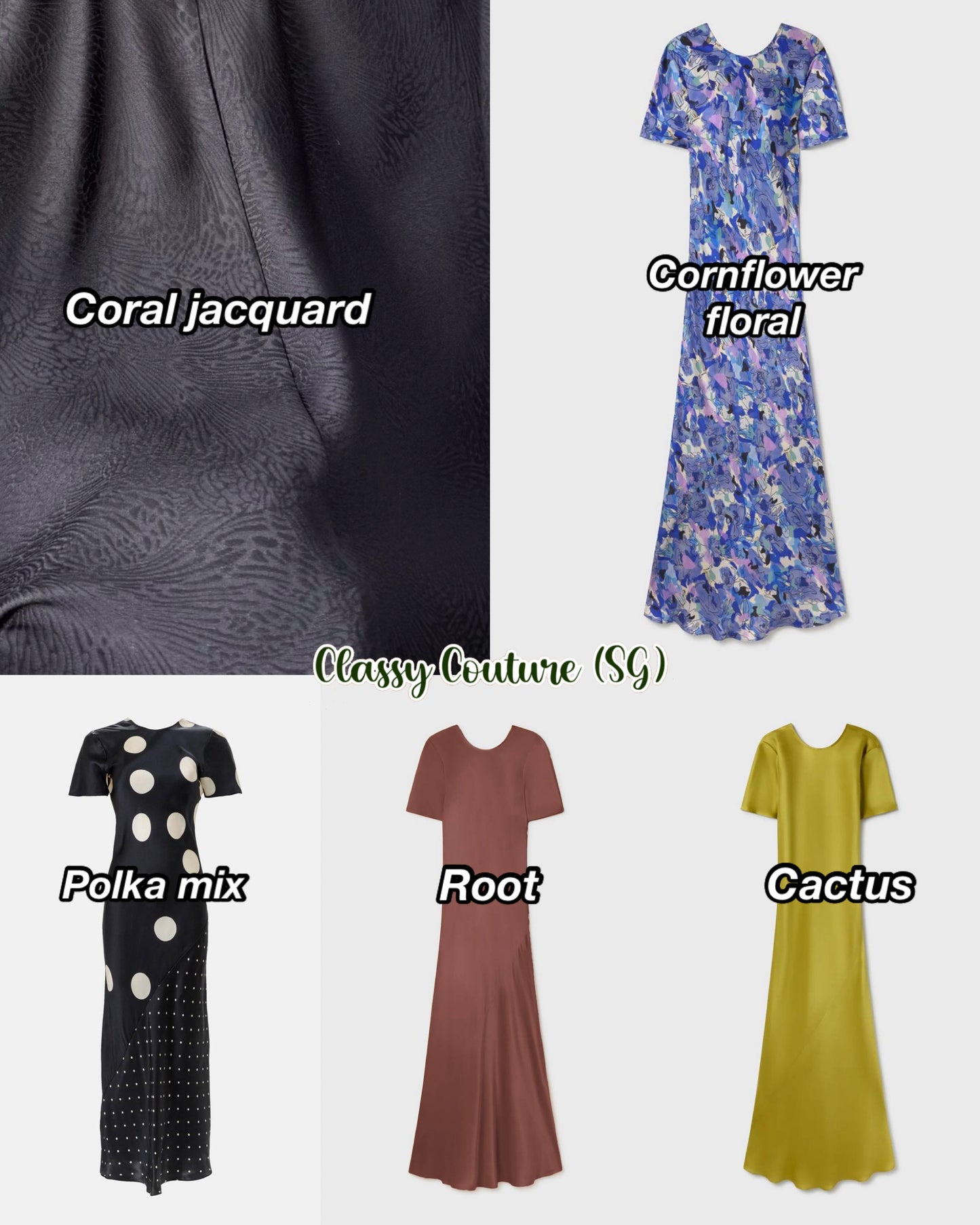 (PART 5/5) SL Short Sleeve Silk Bias Midi Maxi Dress