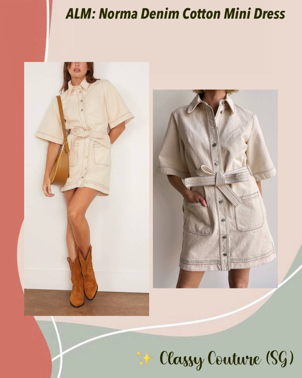 ALM Norma Denim Cotton Mini Dress Shirtdress
