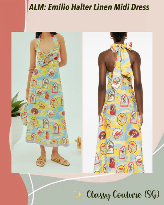 ALM Emilio Halter Linen Midi Dress