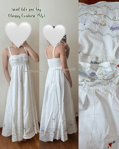 ALM Giulia Cotton Embroidered Midi Dress Sundress