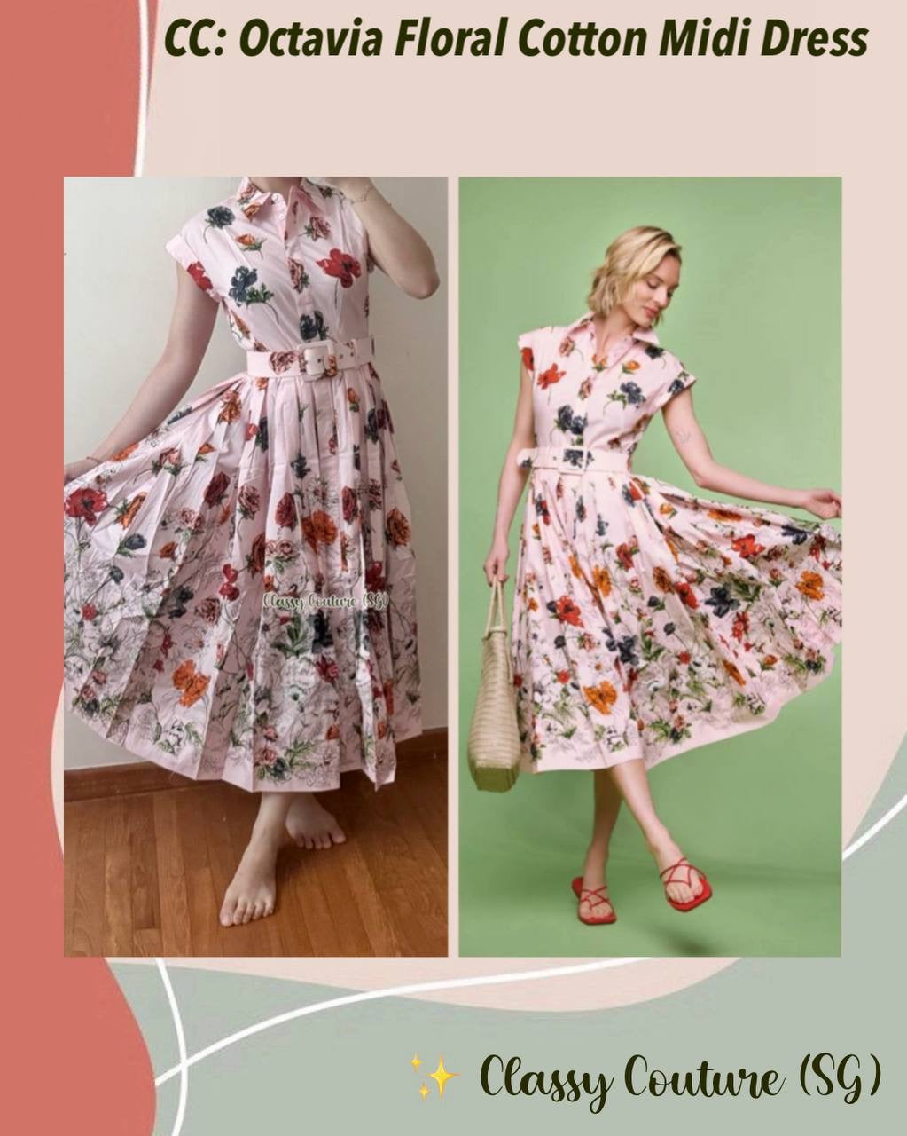 SALE! CC Octavia Floral Cotton Midi Dress