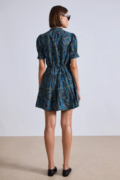 AA Las Alturas Cotton Mini Dress in Malene Floral Olive