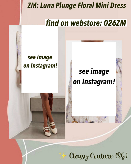 026ZM Plunge Floral Linen Mini Dress