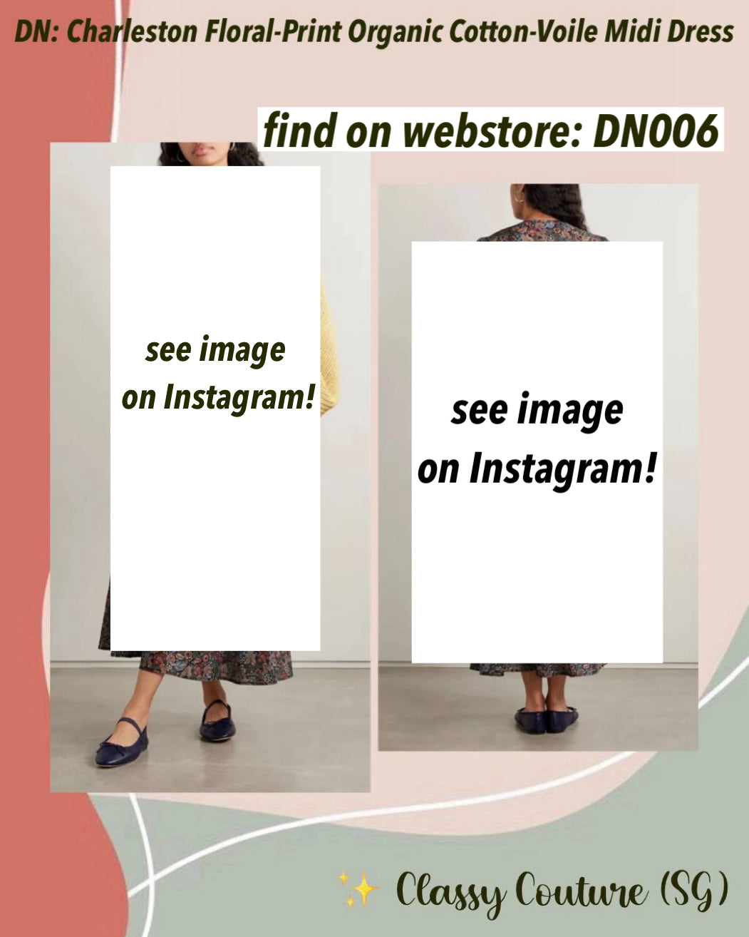 DN006 Floral-Print Organic Cotton-Voile Midi Dress