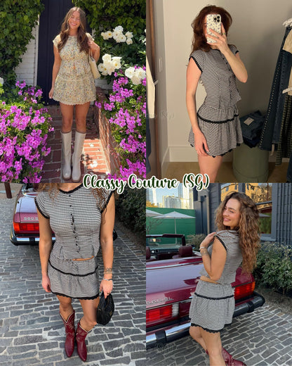 6 Colors! Ref Valetta Two Piece | Top Mini Skirt | Cotton-Viscose Set