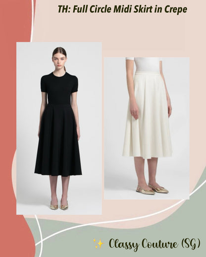 TH Full Circle Midi Skirt in Crepe