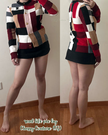 Cashmere & Wool Multicolour Patchwork Cardigan