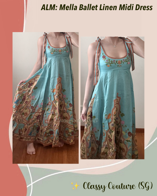ALM Mella Ballet Linen Midi Dress Sundress