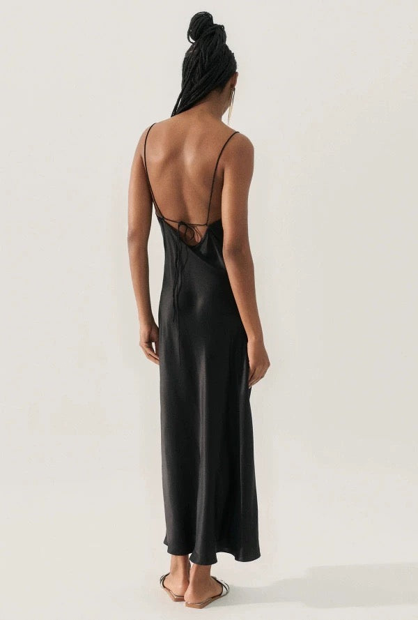 SALE! SL Deco Rouleau Silk Midi Maxi Dress in Lavender/Black