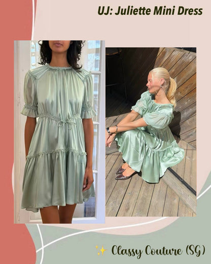 UJ Juliette Silk Cinched Shift Mini Dress