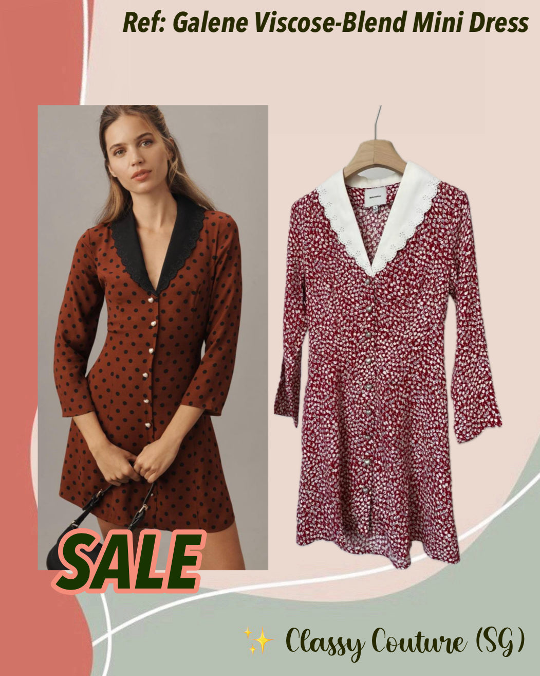 SALE! Ref Galene Viscose-Blend Mini Dress