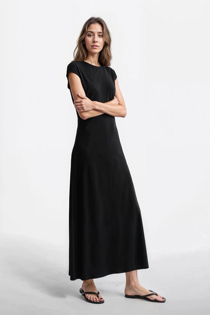 Tot Everyday Round Neck Jersey Midi Maxi Dress