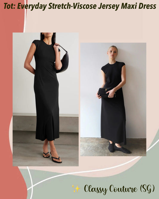 Tot Everyday Round Neck Jersey Midi Maxi Dress