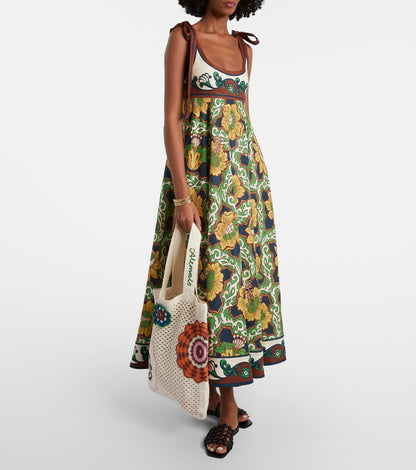 ALM Liana Ballet Linen Midi Dress Sundress