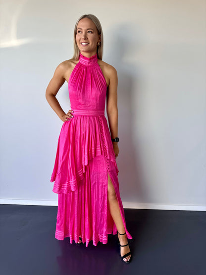 AJ Bungalow Sienna Silk-Blend Maxi Dress