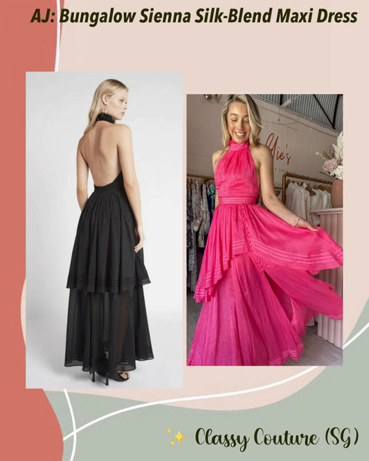 AJ Bungalow Sienna Silk-Blend Maxi Dress