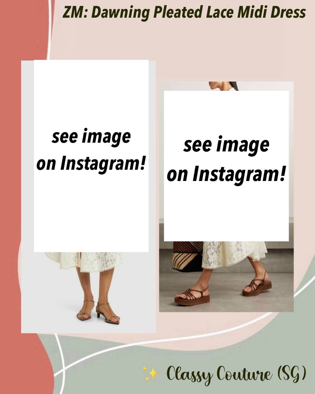 016ZM Dawning Pleated Lace Midi Dress