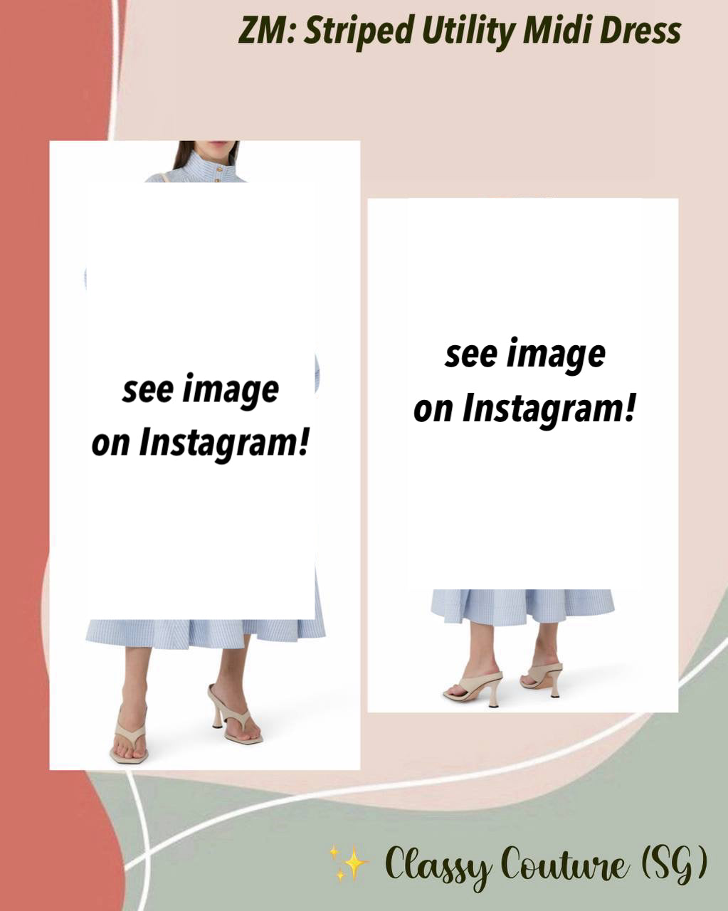 021ZM Striped Utility Midi Dress