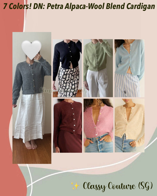 7 Colors! DN Petra Alpaca-Wool Blend Long Sleeved Cardigan