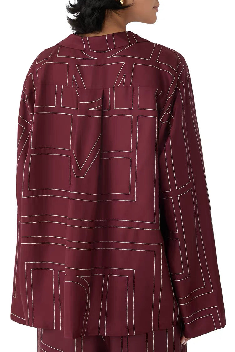 7 Colors! Tot Monogram Silk PJ Shirt Top | Shorts | Pants | Embroidered Set