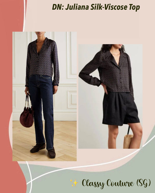 DN Juliana Silk-Viscose Long Sleeved Blouse Top