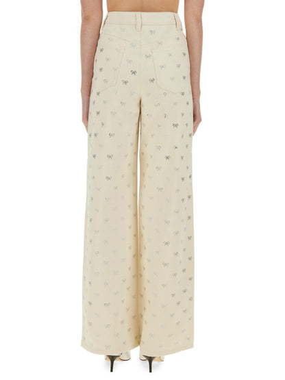 SP Cream Denim Diamante Bow Jeans