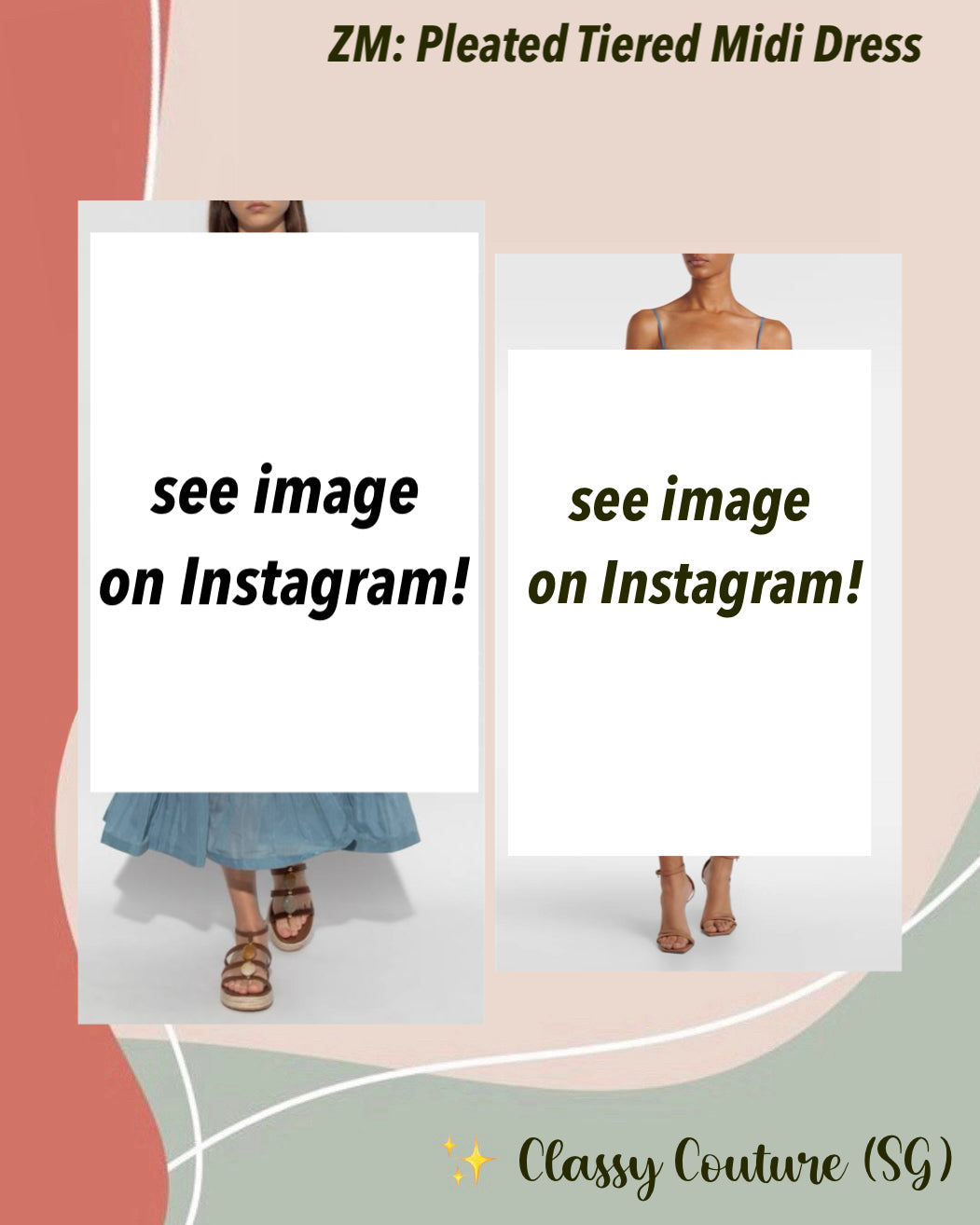 023ZM Pleated Tiered Midi Dress in Deep Blue