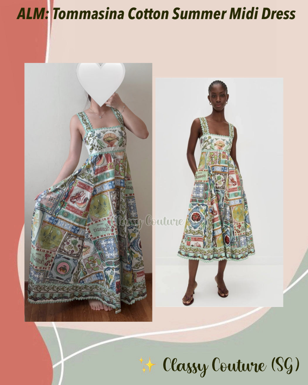 ALM Tommasina Cotton Summer Midi Dress Sundress