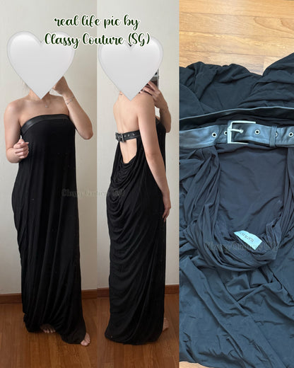 RB Antonie Cowl-Back Buckle Maxi Dress