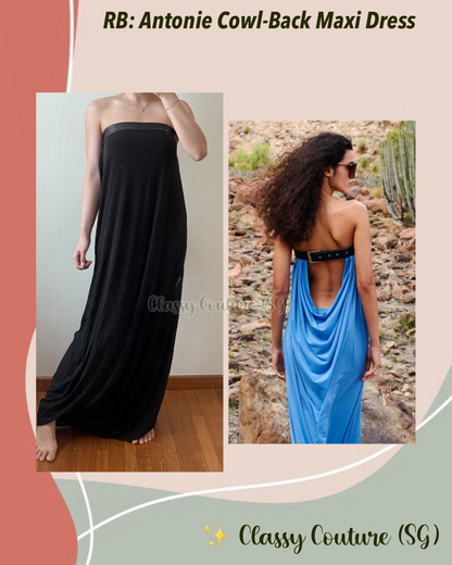 RB Antonie Cowl-Back Buckle Maxi Dress