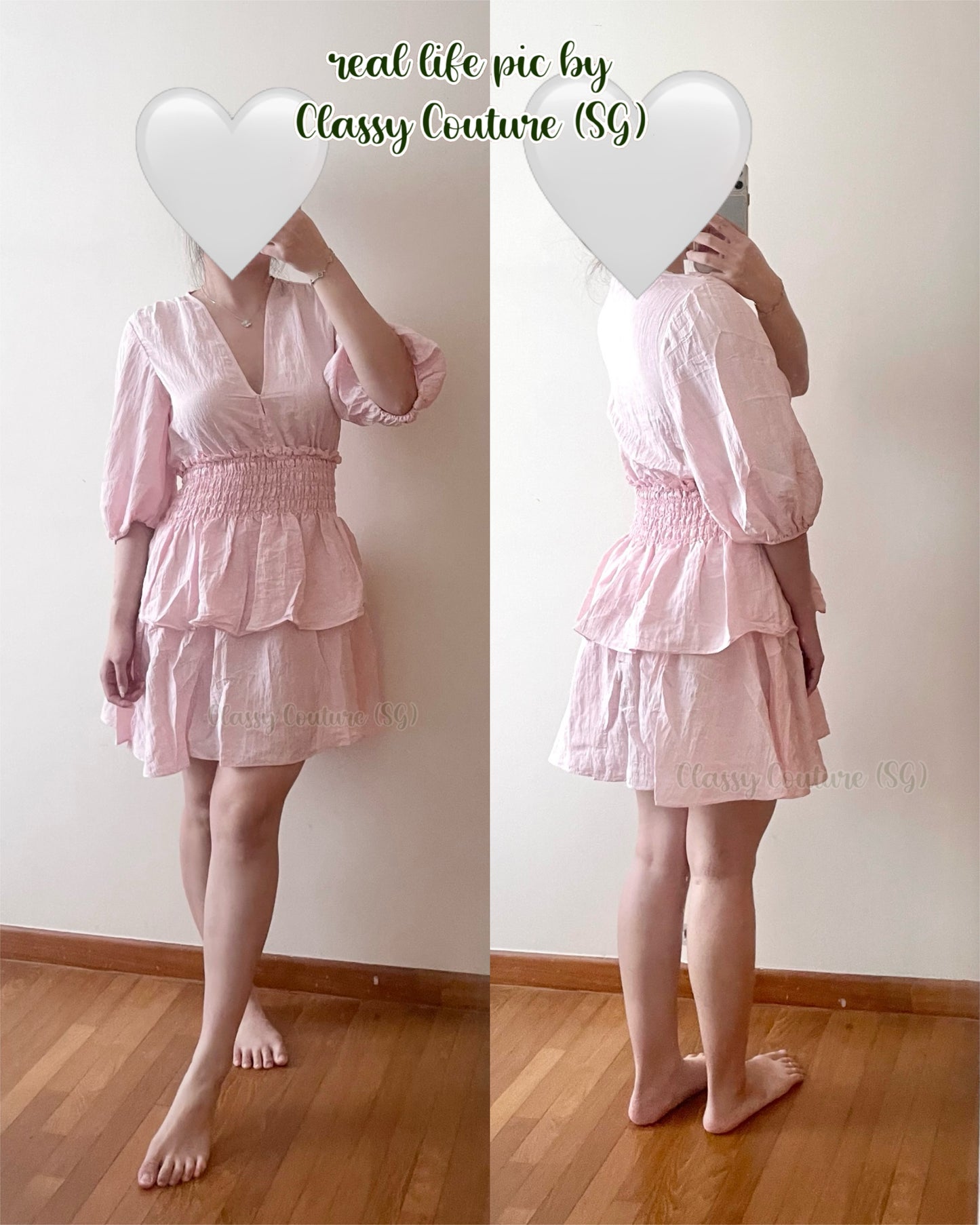 SALE! MJ Rapapam Short Ruffled Mini Dress in Pale Pink
