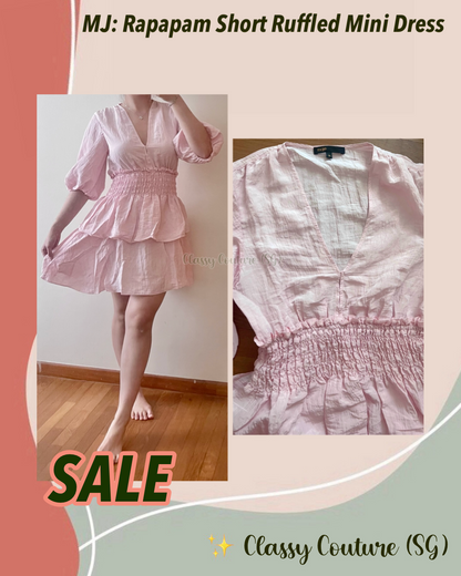 SALE! MJ Rapapam Short Ruffled Mini Dress in Pale Pink