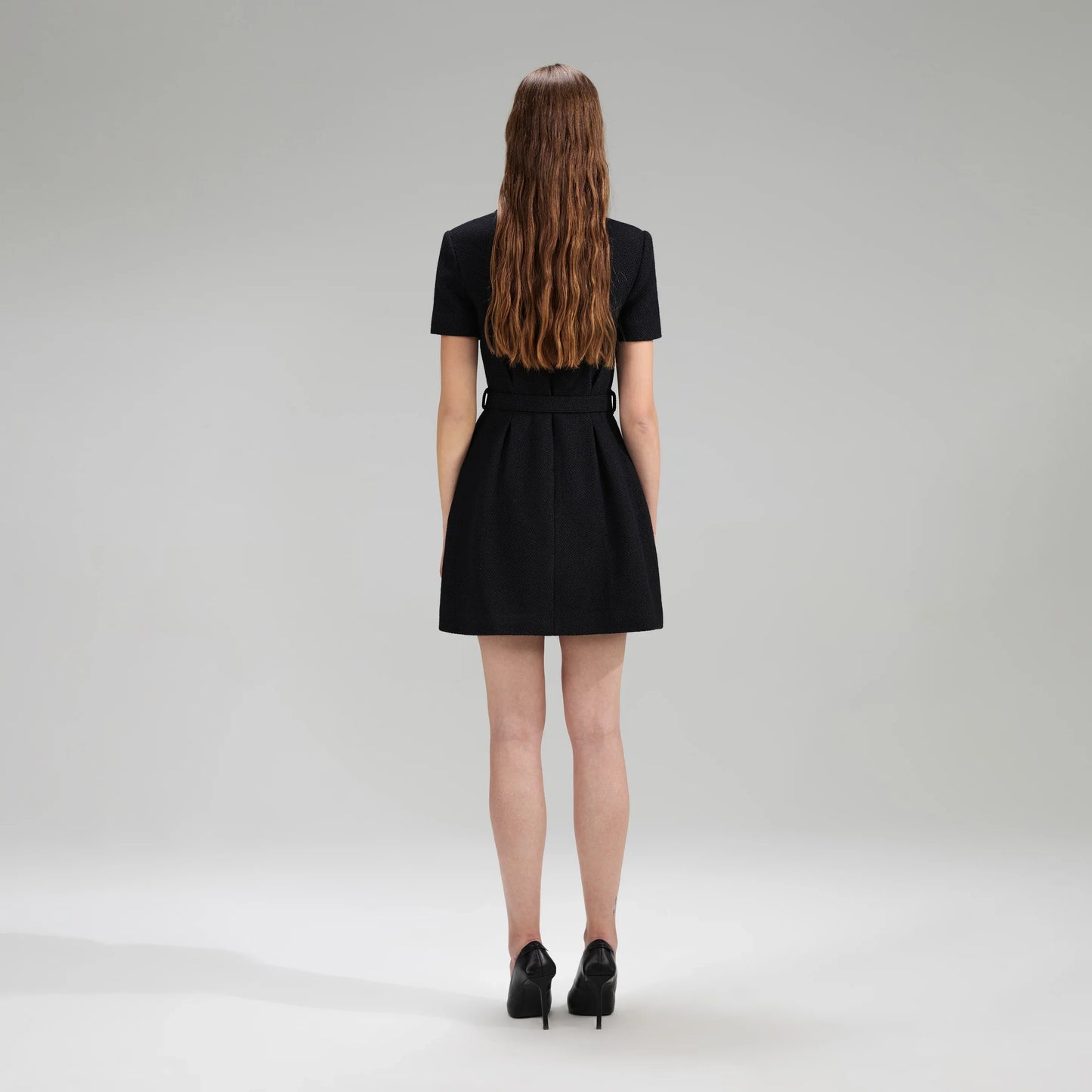 Best! SP Black Textured Woven Mini Dress