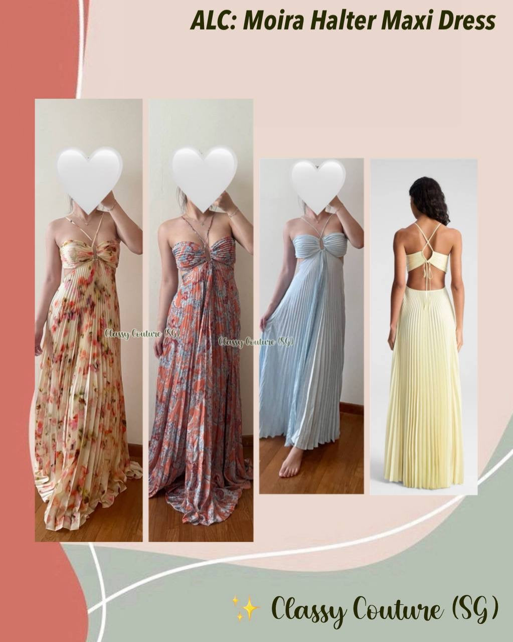 (PART 1/2) 8 Colors! ALC Moira Halter Bustier Maxi Dress
