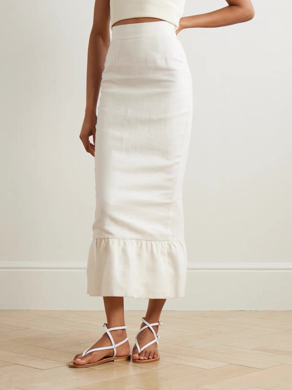 PSE Matilda Gilet Linen Vest Top | Midi Column Skirt | Set