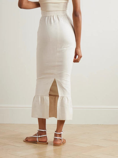PSE Matilda Gilet Linen Vest Top | Midi Column Skirt | Set