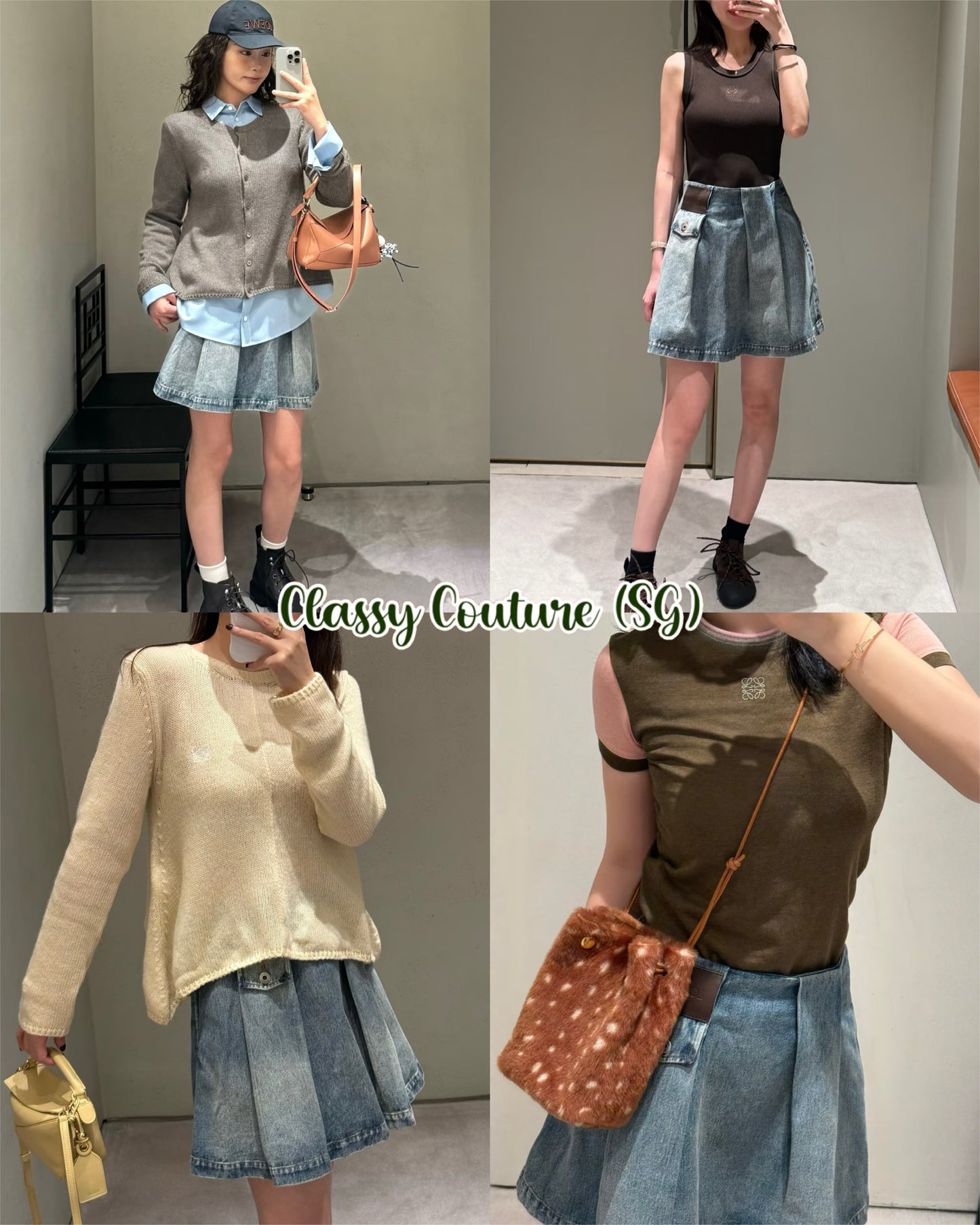LW Pleated Denim Mini Skirt