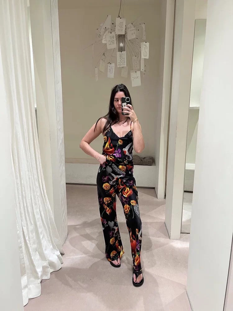 SL Bias Cut Pants: Tulipa Black | Coast | Dearly Beloved - Thick 19 Momme Silk
